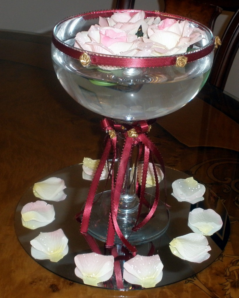 Floating Roses in Margaritta Glass
